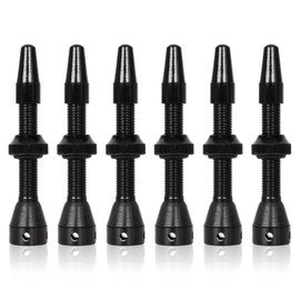 Tubeless valves, black, 44 mm bicycle valves set for tubeless tyres, high-quality anti-leak bicycle valves with integrated tool for removing the valve core.