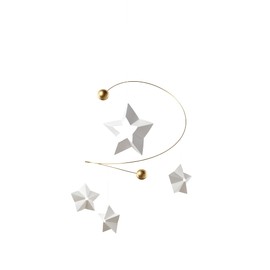 Starry Night 4 Mobile with 4 Hanging Stars - f163a - 10 inches - Handmade in Denmark by Flensted