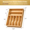 Umilife Bamboo Kitchen Drawer Organizer, 13 Inch Silverware Utensil Tray