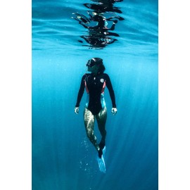 AXESEA Women's Wetsuit One Piece Shorty Wetsuit Eco Friendly Thermal Long Sleeve Front Zipper Diving Suit (Orange, 8)