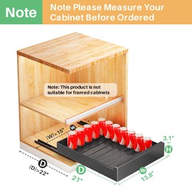 Pull out Cabinet Organizer, 21"Deep, Heavy Duty Full-Extension Slide out Drawers for Kitchen Cabinets with Nano Adhesive, Roll Out Shelf Sliding Cabinet for Pots, Bathroom, Pantry, Under Sink, Black