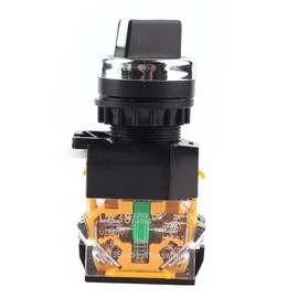 FTVOGUE 22mm Latching Round Rotary Selector Button Switch Short Handle On/Off 2 Positions Maintained Selector Switch LA38-11X2