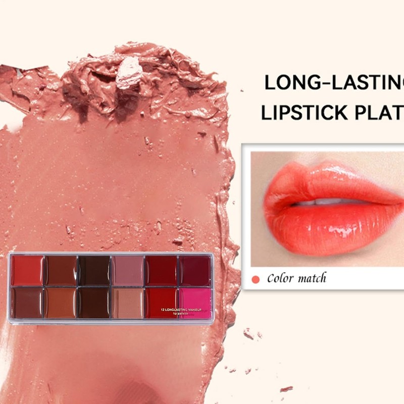 Paleta de Labios Colorida Maquillaje Labial Mate De Larga Duración