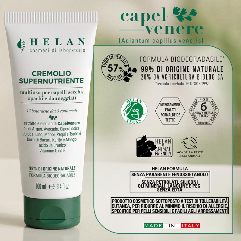 Helan Capelvenere - Cremolio Supernutriente Multiuso per Capelli Secchi Opachi