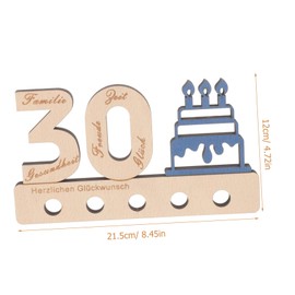 SEWACC Wooden Number Sign for Birthday Party and Anniversaries Creative Tabletop Decoration Guestbook Alternative for Home Material