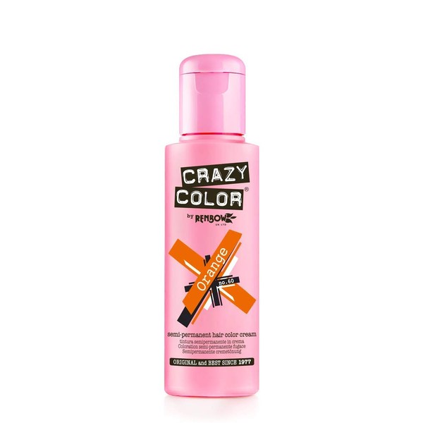 Renbow Crazy Color Semi-Permanent Hair Colour Dye Orange 60-100 ml 1 Pack (1 x 115 g)