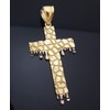 AMZ Jewelry 10k Yellow Gold Cross Pendant Diamond Cut Nugget