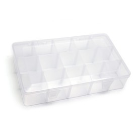 Yinpecly Component Storage Box 280x170x55mm Adjustable Divider 15 Grids Removable Compartment PP Organizer for Jewelry Beads Earring Container Tool Fishing Hook Small Accessories 1Pcs