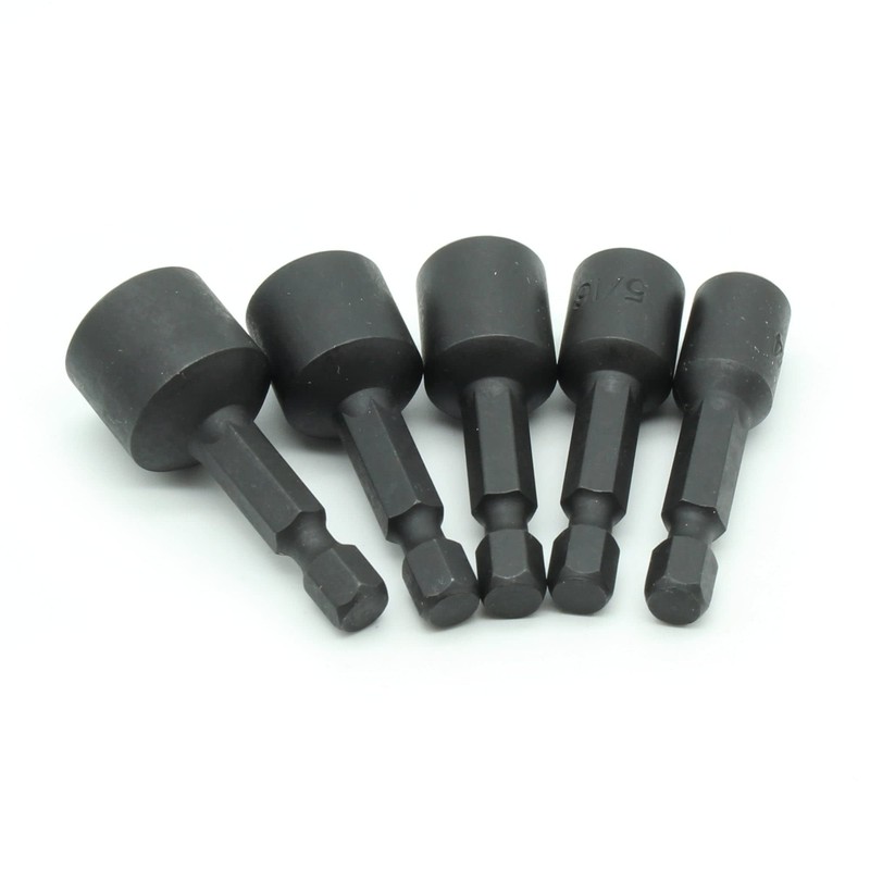 TEMO 5 pc Impact Ready Nut Driver Magnetic Nutsetter Set