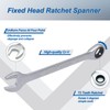 DAKCOS Fixed Head Ratchet Spanner 19mm Ratcheting Combination Wrench Chrome