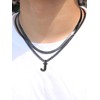 P.BLAKE Layered Initial A-Z Pendant Necklace for Men, Stainless Steel