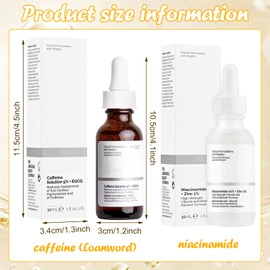 DOWNDRIFT Niacinamide 10% + Zinc 1%,Koffein Solution 5% + EGCG Augenserum Gesichts Serum Set Augen Serum für Frauen und Männer