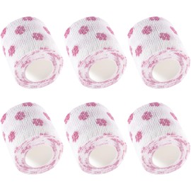 6-Pack Self Adhesive Bandage Wrap 2Inch x 5 Yards, Elastic Athletic Tape, Tattoo Grip Tape, Non Woven Medical Tape for First Aid, Sports, Wrist, Ankle, Vet Wrap for Pets (Red-Claw)