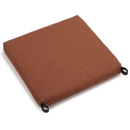 All Weather Resistant Dining Patio Chair Cushion Zipper-Closure Hook/Loop Ties for Secure Attachment | Mocha Brown Removeable Cover Ample Cushioning Indoor Outdoor Use 20" W X 19" D X 3" H