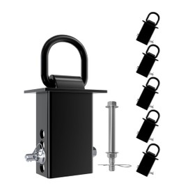 RETRUE Trailer Stake Pocket D Ring with Added Security Bolt Nut | Adjustable 12,000lbs Stake Pocket tie Down for Flatbed Trucks and Trailers 6PCS Black