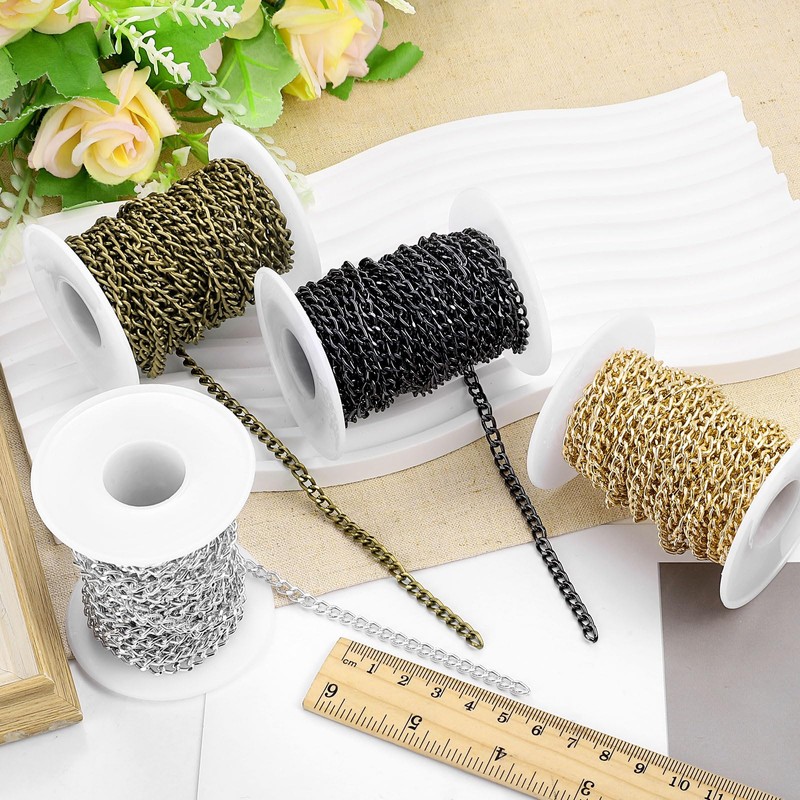 uxcell 16.4Feet Aluminum Link Chain, Link Cable Chain Oval Plated