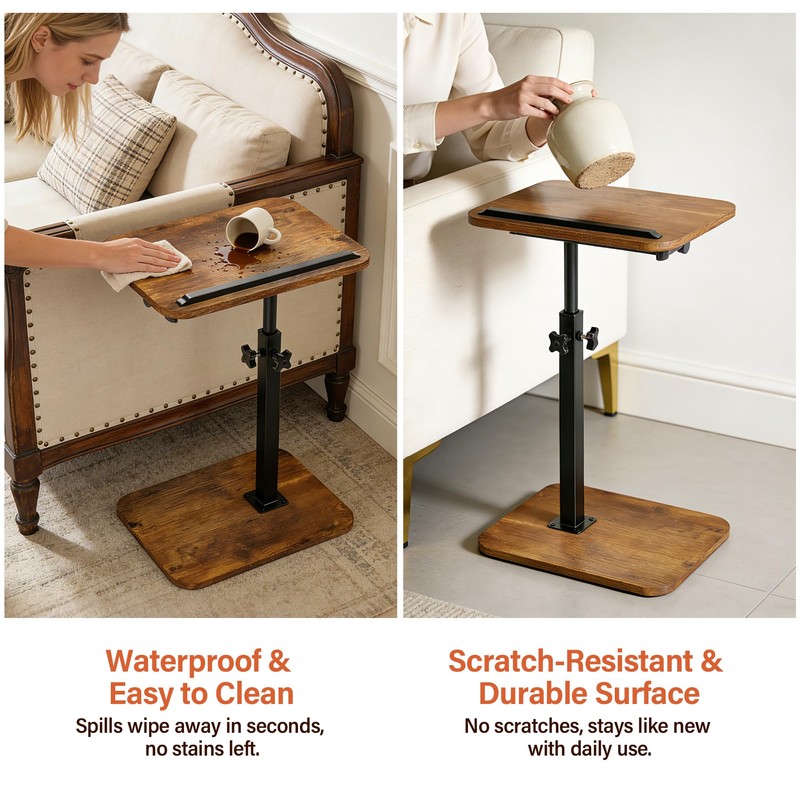 Relahous 360° Swivel TV Tray Table with 0-90° Tilt Top,