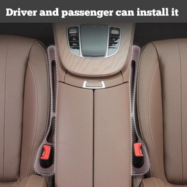 Relleno de Espacio para Asiento de Coche,Organizador Universal para Rellenar Huecos En Asientos deCoche,Bloqueador de Huecos En Asientos con Ranura de Almacenamiento (Beige-2PCS)