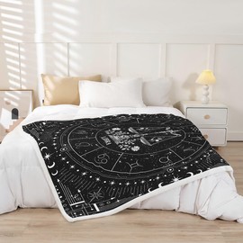 Feelyou Zodiac Fleece Throw Blanket Libra Blanket for Kids Boys Girls Teens Moon Star Pattern Plush Blanket Universe Cloud Galaxy Fuzzy Blanket for Sofa Bed Couch,40x50 Inches