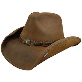 Stetson Roxbury Shapeable Leather Cowboy Western Hat, Rust, Small