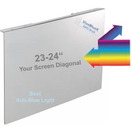 VizoBlueX 23-24 inch Anti-Blue Light Filter for Computer Monitor. Screen Protector Panel 21.5” x13.0 Blocks Blue Light for LCD TV PC Mac iMac Monitors