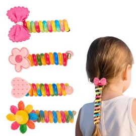 4Pcs Spiral Hair Ties, Multicolor Ponytail Holder