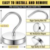FINDMAG Pack of 6 Extra Strong Magnetic Hooks, Silver, 100
