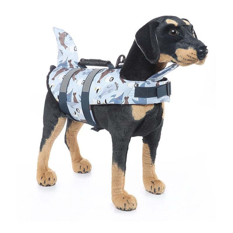 Dog Life Vest Reflective Adjustable Pet Floatation Life Jacket with