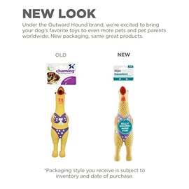 Outward Hound Squawkers Henrietta Latex Rubber Chicken Interactive Dog Toy, Small