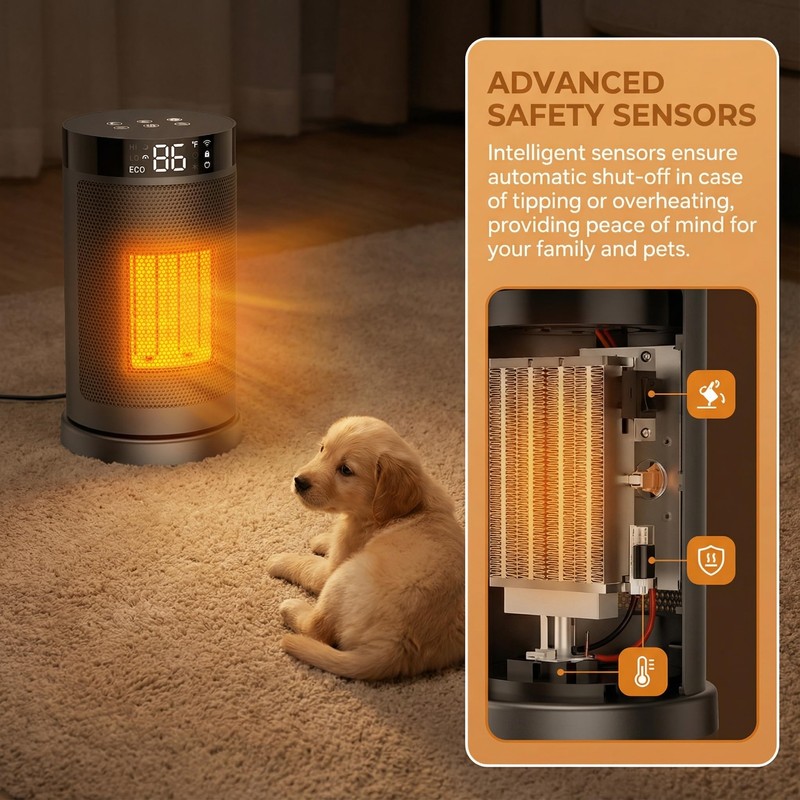 Space Heater, Electric Heaters for Indoor Use, Digital Display, 24H