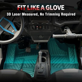 CPOWACE TPE Front & Rear Floor Mats Compatible with Polaris RZR XP 4 1000 900 S Turbo 4 Door 2014-2023 Anti-Slip All Weather Protection Black Floor Liners