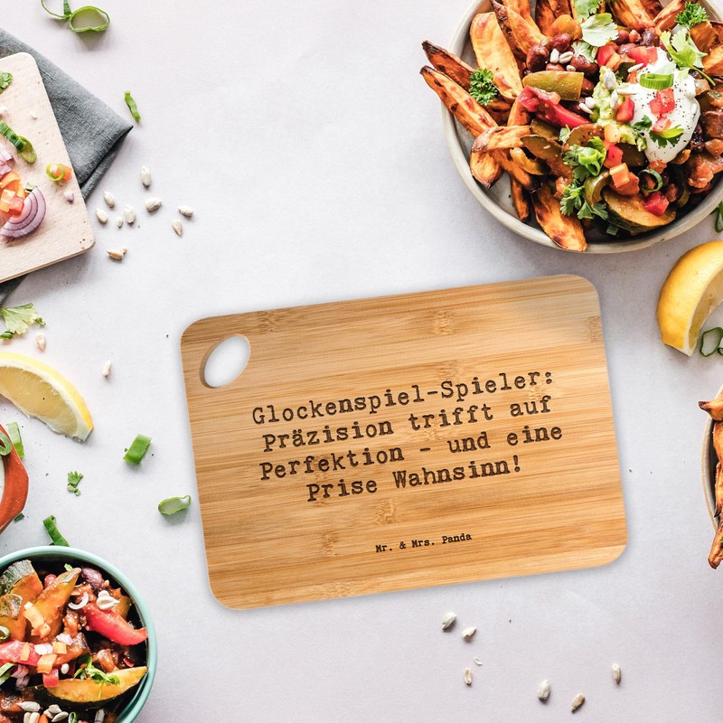 Mr. & Mrs. Panda Bamboo Chopping Board Saying Glockenspiel Kultur