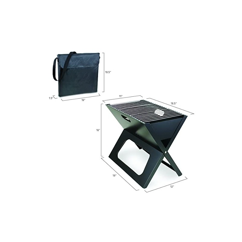 PICNIC TIME X-Grill Portable Grill, Camping Charcoal BBQ for Tailgating,