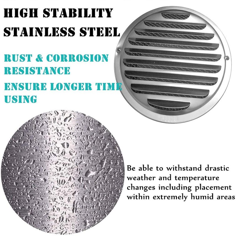 8 Inch Stainless Steel Air Vents, Louver Grille Round Vent