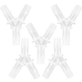 JoyTube Plastic Barb Equal Y Tee 1/2" hose ID Polypropylene pipe connectors Plastic Joint Splicer Mender Adapter Union Boat Water Air Aquarium O2 Fuel (pack of 5)