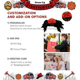 DolliBu Black Spider Firefighter Stuffed Animal with Name Personalization - Super Soft Spider with Red Fireman Hat with Fire Department Patch, Fire Fighter Doll Plush Toy for Kids - 8 Inch