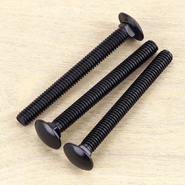 1/2-13 x 4" Black Steel Carriage Bolts, 304 Stainless Steel 18-8, Round Domed Head Square Neck Carriage Bolts Screws, Coarse Thread UNC, 4 PCS