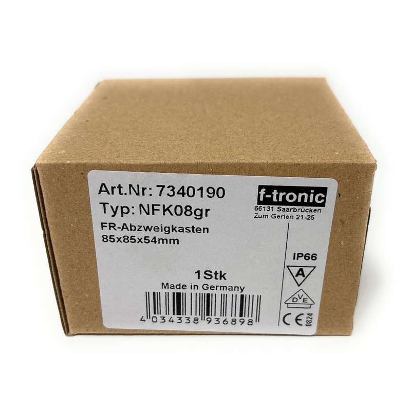 f-tronic FR Junction Box IP66, Grey, Neptune Compact (85 x