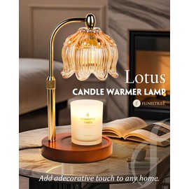 Candle Warmer Lamp with Timer Dimmable, Height Adjustable, Birthday Gifts for Women Mom House Warming New Home Room Decor, Lotus Flower Candle lamp for Jar Scented Candles with 2 Bulbs