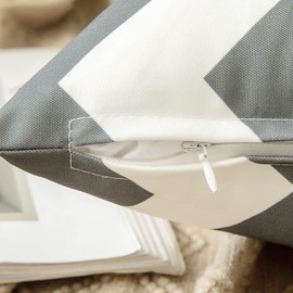 MIULEE Pack of 2 Outdoor Waterproof Cushion Cover with Wave patterns Throw Pillow Case Home Decorating Protectors for Tent Park Bed Sofa Chair Bedroom Decorative 45x45cm 18x18inch Dark Grey