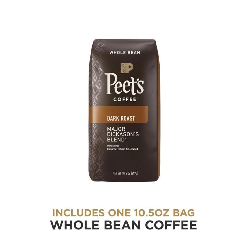 Peet's Major Dickason's Blend Dark Roast Coffee 10.5 Ounce Whole