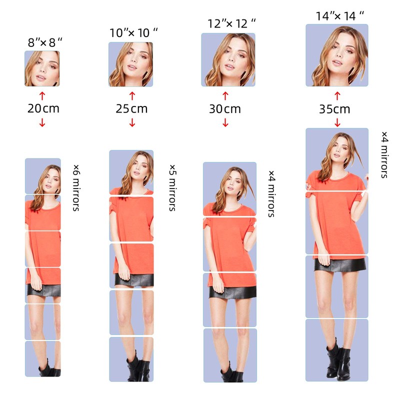 iCAGY Acrylic Self Adhesive Mirror Sheet for Wall, Plastic Non