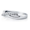 BERRICLE Rhodium Plated Silver Cubic Zirconia CZ Infinity Ring Size