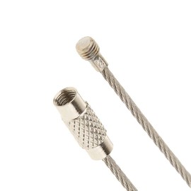 Key Ring Made of Wire Rope Rustproof Stainless Steel Key Ring 2 mm Thick Steel Cable Luggage Tag Multifunctional Key Rings with Screw Lock in Silver (15 cm Length 2 mm Diameter) (Pack of 5)