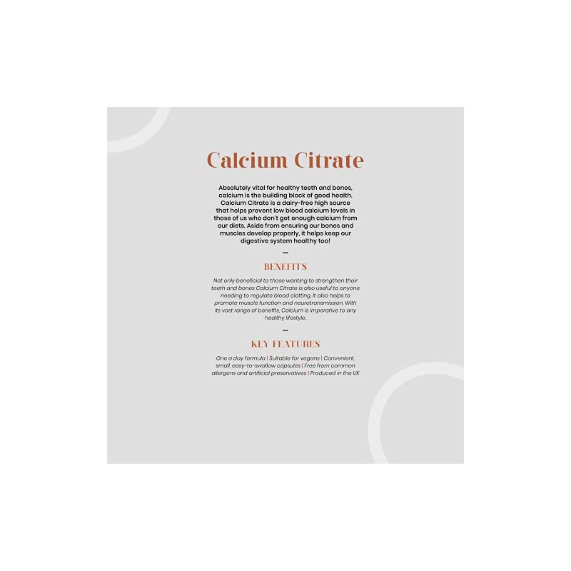 Tom Oliver Nutrition - Calcium (Citrate) - Highly Absorbable Calcium