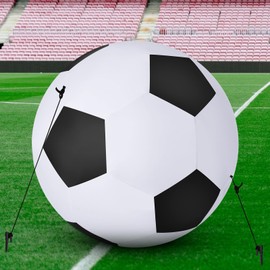 Hollowfly 6ft Giant Jumbo Inflatable Soccer Ball Set Outdoor Indoor Soccer Ball Inflatable Decoration for Gameday Large Sport Themed Party Yard Holiday Birthday Party