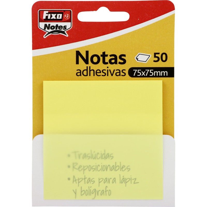 Fixo Notes | Transparent Sticky Notes | 50 Notes 75