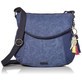 Sakroots Crossbody Bag in Eco-Twill, Multifunctional Purse with Adjustable Strap & Zipper Pockets, Indigo Spirit Desert