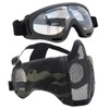 Yzpacc Airsoft Mask with Glasses, Foldable Half Face Airsoft Mesh