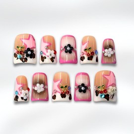 NailPhoria｜SURPRISE DEAL Collections (70 Styles) acrylic press nails:_Cherry Ringtone_L